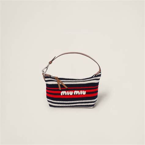 miu miu crochet bag mini|Blue/red/white Crochet Mini Bag .